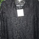 Parker Alex &  Women's M Blouse Black Floral Lace Button Up Long Sleeve NWT Photo 1