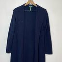 Ralph Lauren Lauren  100% Cotton Sweater Size Petite Medium Longline Navy Hooded Photo 2