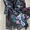 Laundry by Shelli Segal  Women's Ruffle Floral Blouse - Size 8 - Sheer Stripe Top Photo 3