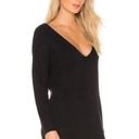 by the way. Sweater Dress Womens Small Black Deep V Neck Long Sleeve Open Back Photo 0