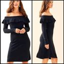 Lilly Pulitzer Moda Off Shoulder Night Out Sweater Dress Black Size XS Photo 1