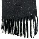 BP  Speckled Fringe Trim Muffler Black White Chunky Oversized Scarf Photo 5