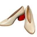 COS Chunky Block Heel Pumps Leather Portugal Beige Coral Size 36/US 5 Photo 3