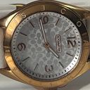 Coach  14501601 Slim Boyfriend Rose Gold White Leather Watch Authentic Photo 2