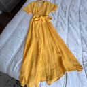 Marine layer Valencia gold yellow shirt sleeve midi wrap sundress M Photo 7