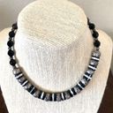 Onyx Black  and silver choker necklace Photo 4