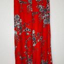 Bryn Walker  Orange Red Floral Pants Set Button Down Blouse Crop Pants EUC Sz S/M Photo 9