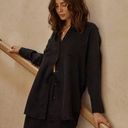 Dissh  Campbell Black Long Sleeve Relaxed Button Up Shirt Blouse Photo 0