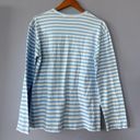 Comme des Garçons Play  Blue & White Striped Long Sleeve Tee Size Large Photo 4