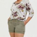 Torrid  Twill Military Utility Shorts Olive Green Cotton 12 Photo 0