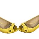 Frye  Yellow Leather Buckle Detail Peep Toe Wedges Women SZ 6 Photo 2