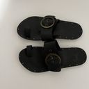 Buckle Black Beek Swift Handmade Leather Toe Ring  Sandals Size 6 Photo 3