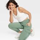 All In Motion  Flex Woven Mid-Rise Cargo Joggers - Green Women's XXL Photo 2