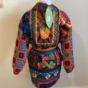 Farm Rio  Patchwork Tapestry Crochet Sleeve Puffer Coat Photo 2