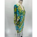 Trina Turk  Fontaine Swim Tunic Cover Up Sz XS Blue Green Pink Printed Photo 2