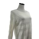 Vince  White Oversized Cream Stripe Linen Sweater XS Photo 3