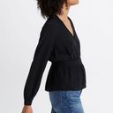 Madewell silk v neck peplum top size S Photo 1