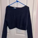 Sundued Blue Cropped Sweater Photo 0