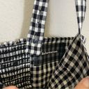 Reformation  Convertible Straps Linen Checked Plaid Bustier Crop Top Black Size 8 Photo 2