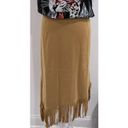 Denim & Co Vintage . Tan Suede Midi Fringe Skirt Photo 1