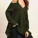 Umgee Sweater Cold Shoulders Open Knit Pullover Sweater Womens Size M Green Boho Photo 0