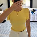 ZARA Yellow Ruffle Sleeve Top Photo 0