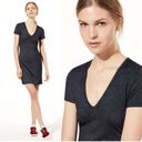 Aritzia Golden by TNA • Inland Dress grey t shirt knit mini  bodycon charcoal Photo 1