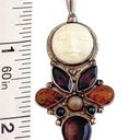 The Moon Silver 925 Sajen Sun Face Necklace PENDANT Garnet Amber Red Tiger Eye Onyx Photo 1