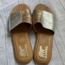 Sorel  two toned metallic slip on sandals. Photo 1