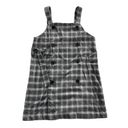 Monki  Dress Womens Small Grey White Plaid Wrap Buckle Tie Pinafore Mini ASOS Photo 1