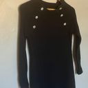 J.Crew  Women’s Black Sweater Dress w/Rhinestone Flower Buttons XS X-small Photo 2