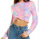 Beach Riot NWT  x LoveShackFancy Collab Marley Cotton Candy Knotted Crop Top sz L Photo 0