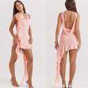 House Of CB  Charla SOFT APRICOT RUFFLE MINI DRESS NWOT size L Photo 1