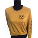 Rebellious One Sun Moon Celestial Crew Neck Sweatshirt Mustard XS Womens Photo 0