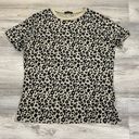 Blooming Jelly Tan & Black Leopard Print Short Sleeve Women’s T-Shirt Size Large Photo 3