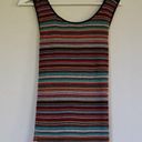 Laundry by Shelli Segal NWT  multi stripe cross back tank top fringe M southwest Photo 0