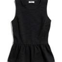 Madewell  | Black Sleeveless Peplum Top Medium Photo 0