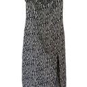 Open Edit  NEW sleeveless razor back midi dress XS black white animal print slit Photo 0