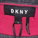 DKNY Womens Sweater Pullover Long Sleeves Tunic Contrast Trim Gray Pink Small Photo 7