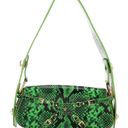 The Row Manc Embossed Leather Green Croc Shoulder Bag Photo 4