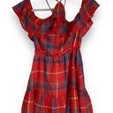 Tularosa  Red Plaid Ruffle Mini Dress Halter Picnic Summer Revolve Small Photo 0