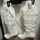 Knee High Cowboy Boots White Size 8 Photo 1