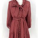 Zimmermann  Polka Dot Bow Chiffon Mini Dress in Burgundy Photo 3