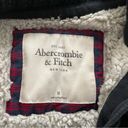 Abercrombie & Fitch  black Sherpa lined button cotton Gorpcore warm jacket size M Photo 2