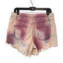 easel Fringe Hem Tie Dyed Cotton Jean Shorts, Sz L Photo 5