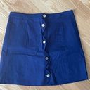 Harper  Navy Blue Mini Skirt with Gold Buttons Photo 0