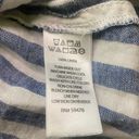 Cynthia Rowley  White and Blue Linen Off Shoulder Mini Dress Photo 6