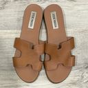 Steve Madden Roceen Sandals Brown Leather Slip On Flats Slides Shoes Size 7 Photo 0