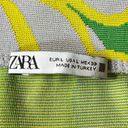 ZARA  Floral 70’s Retro Mini Skirt Gray Yellow Green Size Large Photo 2