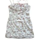 White Fox Boutique  - Lace & Ribbon Trim Dainty Floral Mini Dress in White & Pink Photo 0